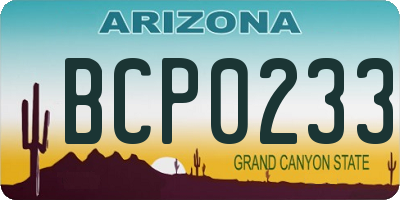 AZ license plate BCP0233