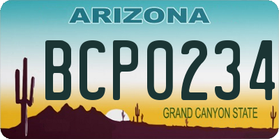 AZ license plate BCP0234