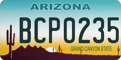 AZ license plate BCP0235