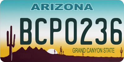 AZ license plate BCP0236