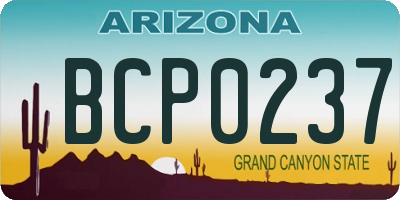 AZ license plate BCP0237