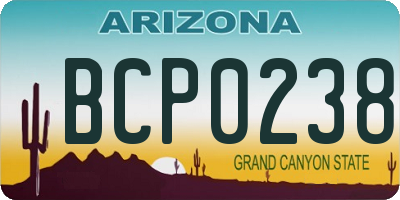 AZ license plate BCP0238