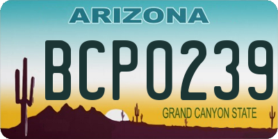 AZ license plate BCP0239