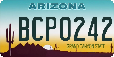 AZ license plate BCP0242