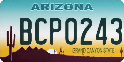 AZ license plate BCP0243