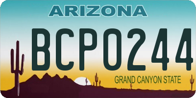 AZ license plate BCP0244