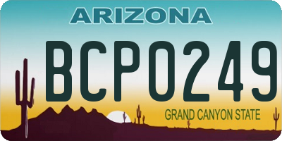 AZ license plate BCP0249