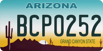 AZ license plate BCP0252