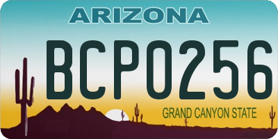 AZ license plate BCP0256