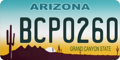 AZ license plate BCP0260