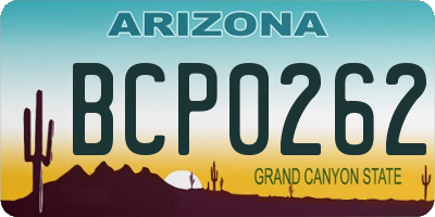 AZ license plate BCP0262