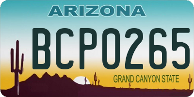 AZ license plate BCP0265