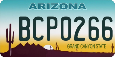 AZ license plate BCP0266