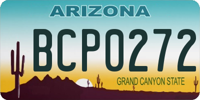 AZ license plate BCP0272