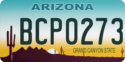 AZ license plate BCP0273