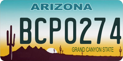 AZ license plate BCP0274