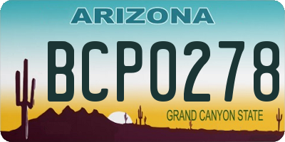 AZ license plate BCP0278