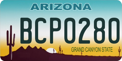 AZ license plate BCP0280