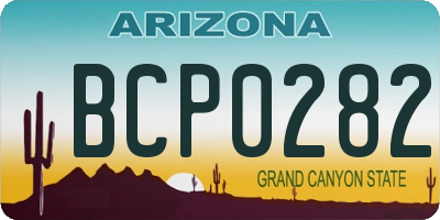 AZ license plate BCP0282