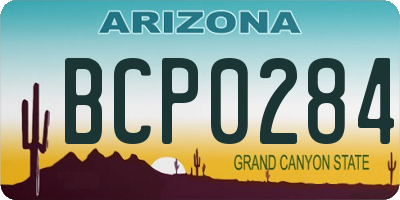 AZ license plate BCP0284