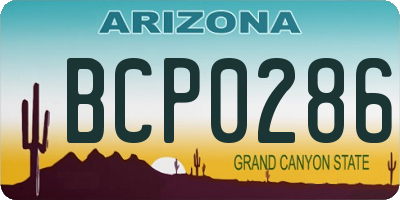 AZ license plate BCP0286