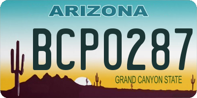 AZ license plate BCP0287