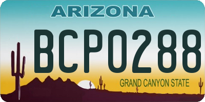 AZ license plate BCP0288