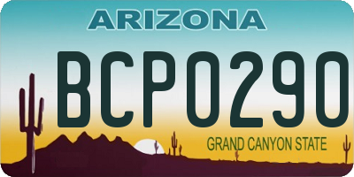 AZ license plate BCP0290