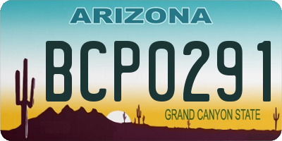 AZ license plate BCP0291