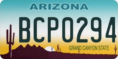 AZ license plate BCP0294