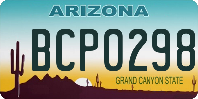 AZ license plate BCP0298