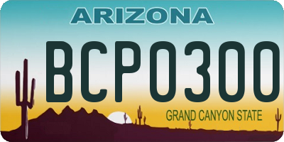 AZ license plate BCP0300