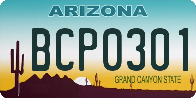 AZ license plate BCP0301