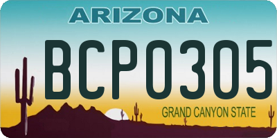 AZ license plate BCP0305