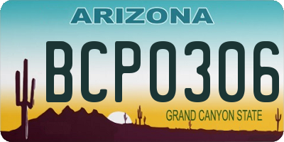 AZ license plate BCP0306