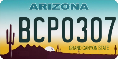 AZ license plate BCP0307