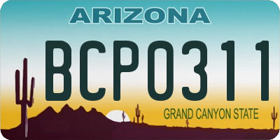 AZ license plate BCP0311