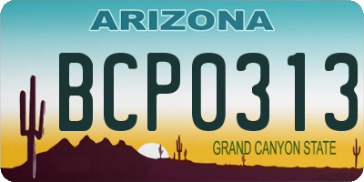 AZ license plate BCP0313