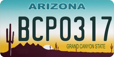 AZ license plate BCP0317