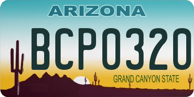 AZ license plate BCP0320