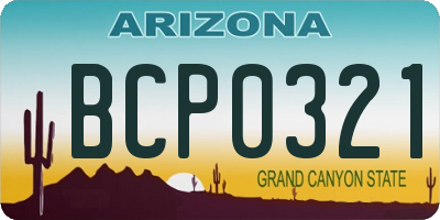 AZ license plate BCP0321