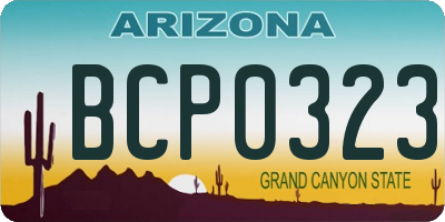 AZ license plate BCP0323