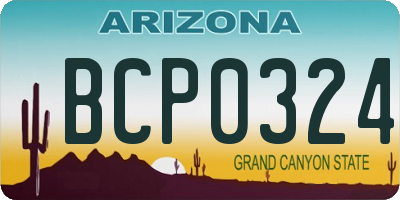 AZ license plate BCP0324