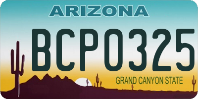 AZ license plate BCP0325