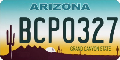 AZ license plate BCP0327