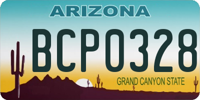 AZ license plate BCP0328