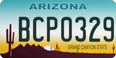 AZ license plate BCP0329