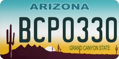 AZ license plate BCP0330