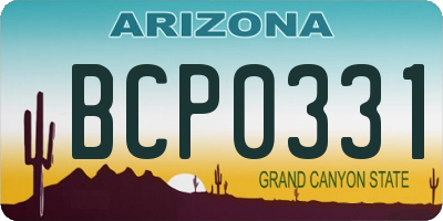 AZ license plate BCP0331