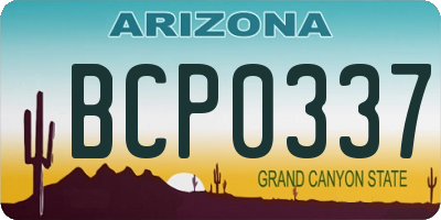 AZ license plate BCP0337